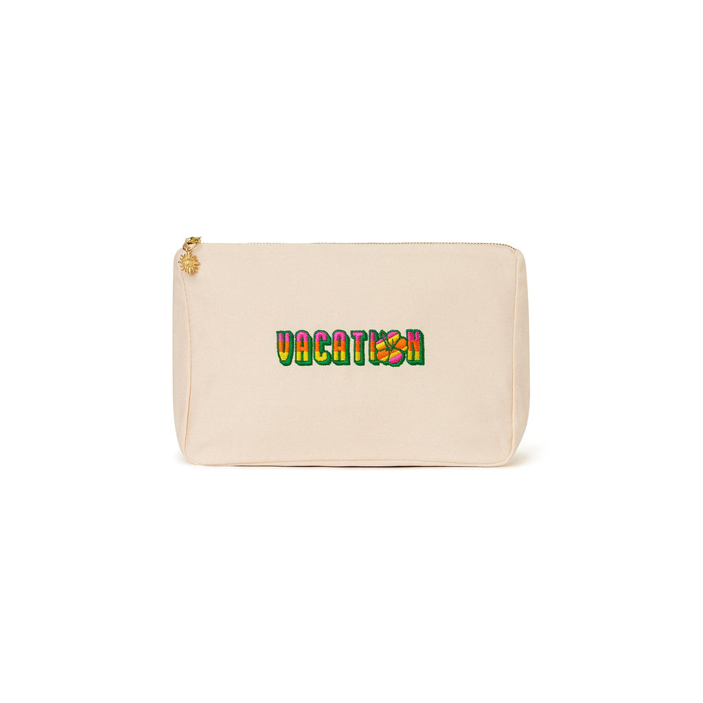 17566: Embroidered Beach Pouch - Volley Vacay