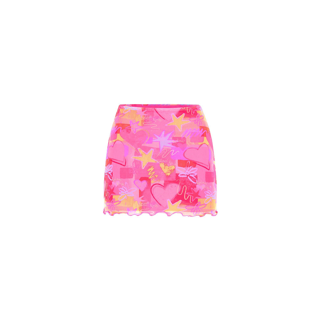 15465: Mesh Mini Skirt - Heartbreaker