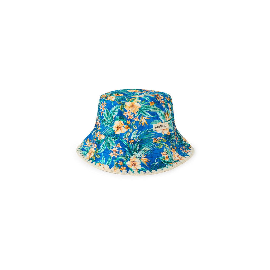 17550: Crochet Trim Bucket Hat - Tropez Tides