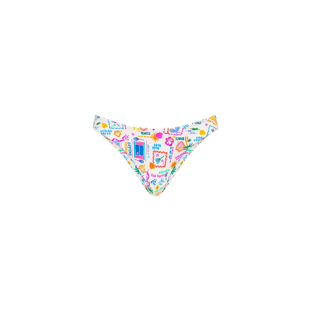 BOT229: Minimal Full Coverage Bikini Bottom - Coconut Club