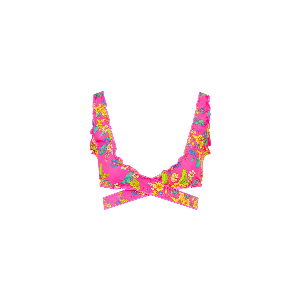 TOP184: Lettuce Edge Wrap Bikini Top - Viva Vacation