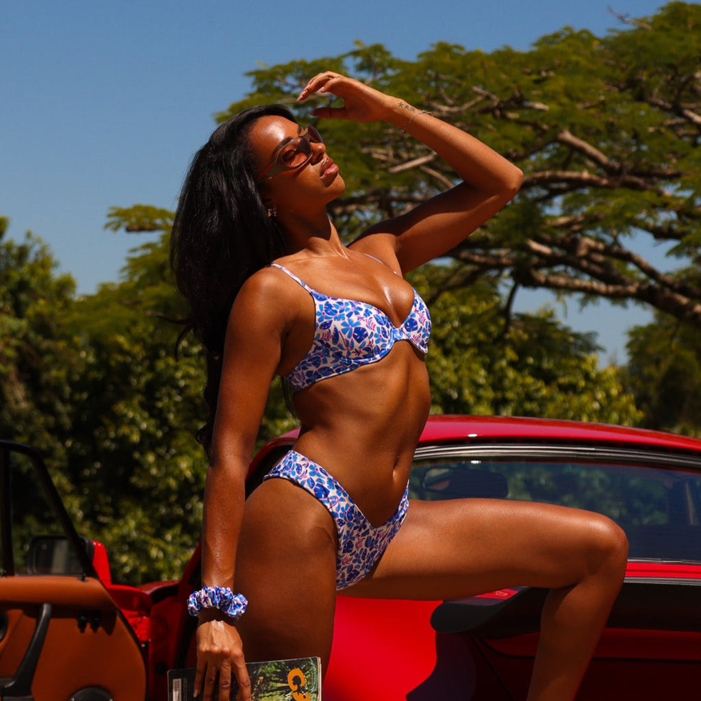 TOP195: Slim Underwire Bra Bikini Top - Ocean Colada