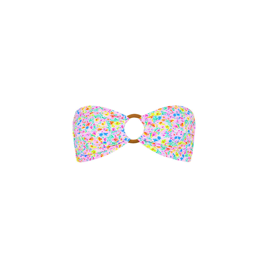 TOP154: Strapless Bandeau Bikini Top - Moonflower