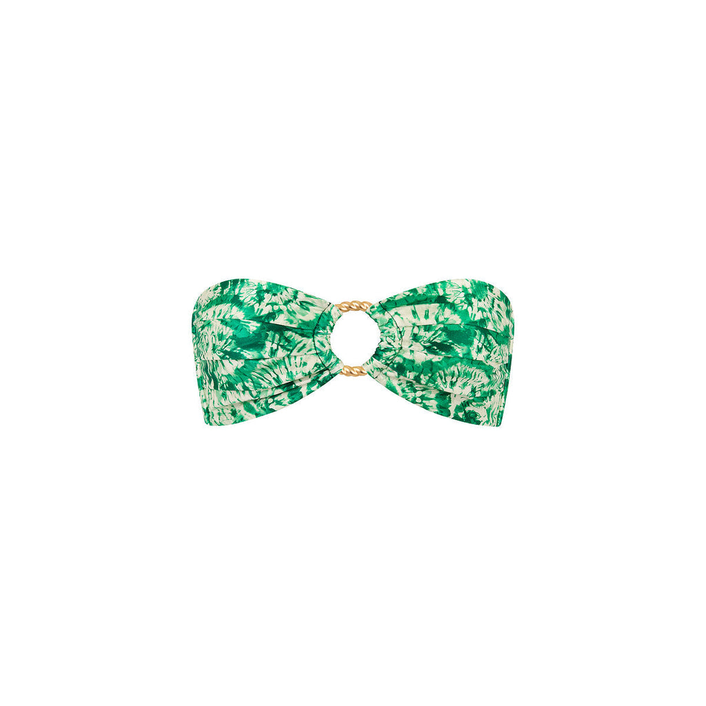 TOP154: Strapless Bandeau Bikini Top - Emerald Tides