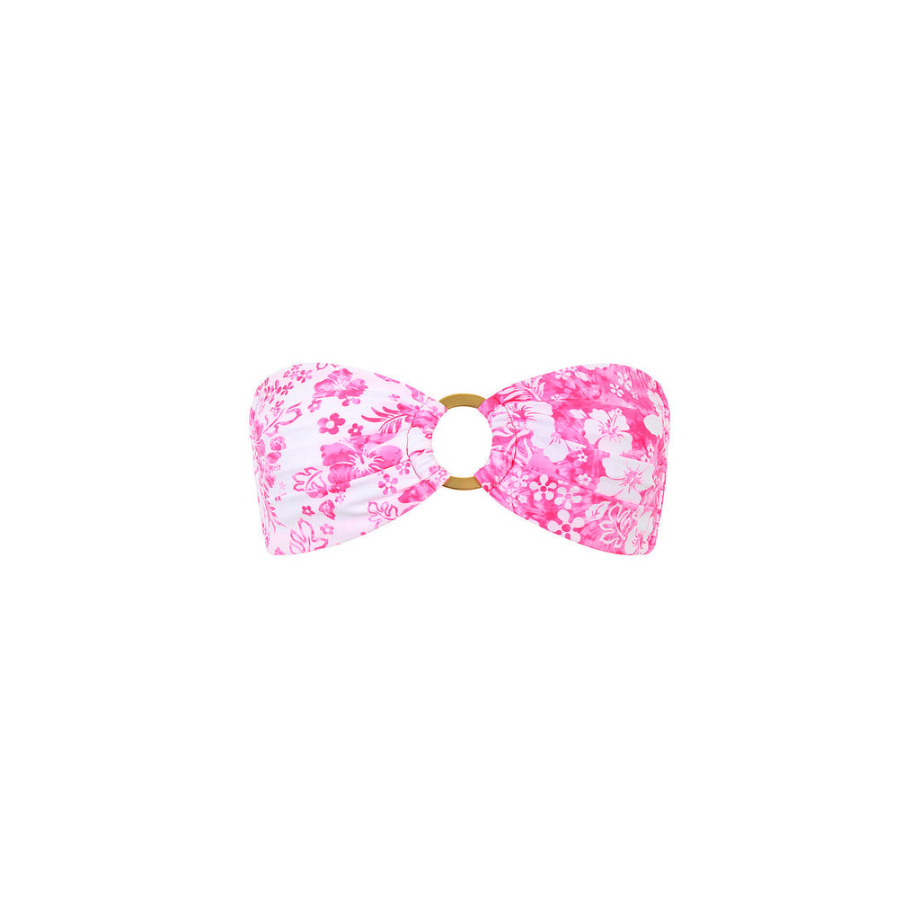 TOP154: Strapless Bandeau Bikini Top - Island Blush