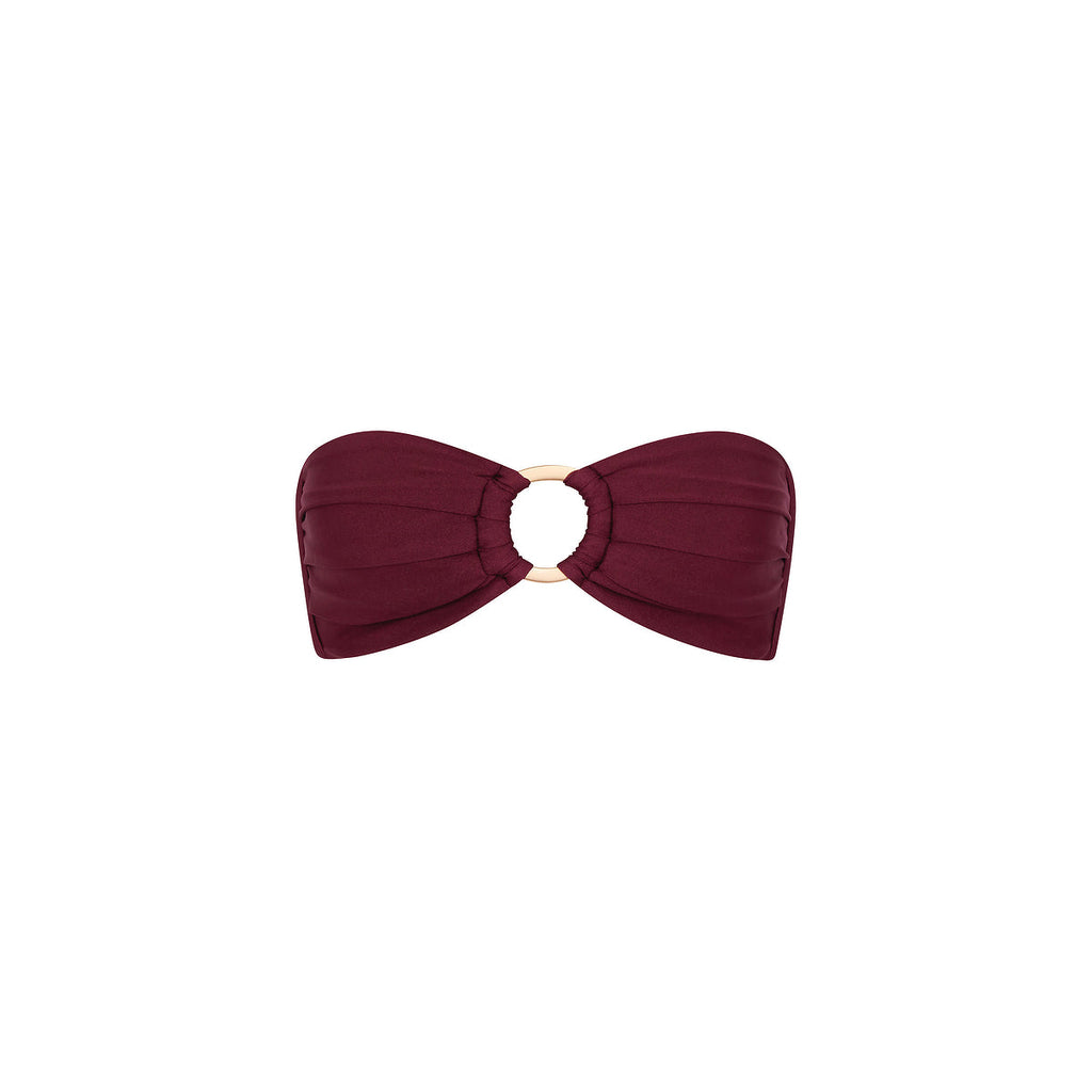 TOP154: Strapless Bandeau Bikini Top - Sangria