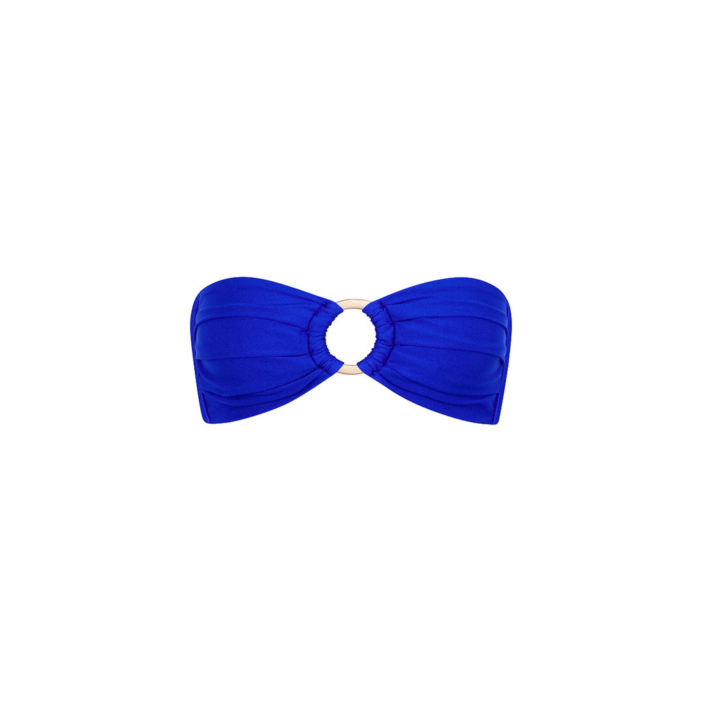 TOP154: Strapless Bandeau Bikini Top - Blue Lagoon