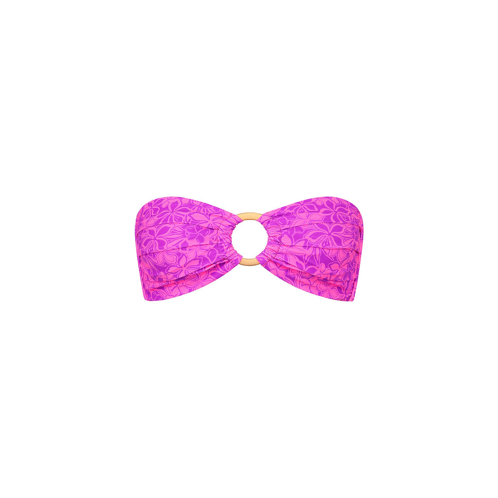 TOP154: Strapless Bandeau Bikini Top - Bubble Berry