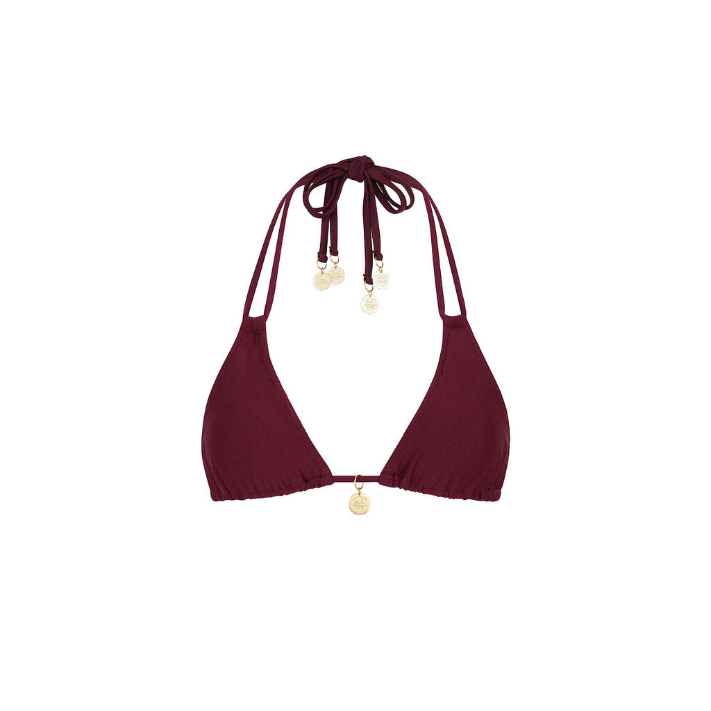 TOP155: Halter Bralette Bikini Top - Sangria