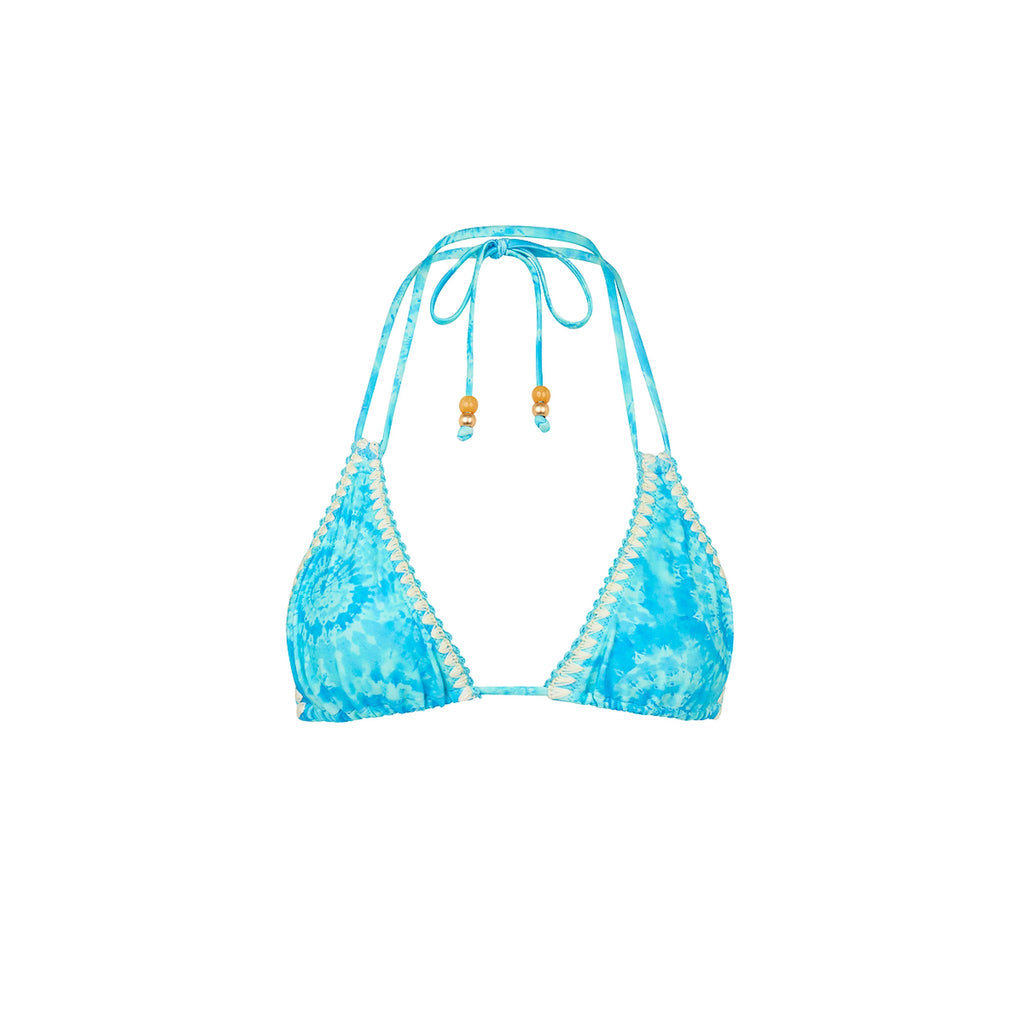 TOP167: Crochet Halter Bikini Top - Starry Seas
