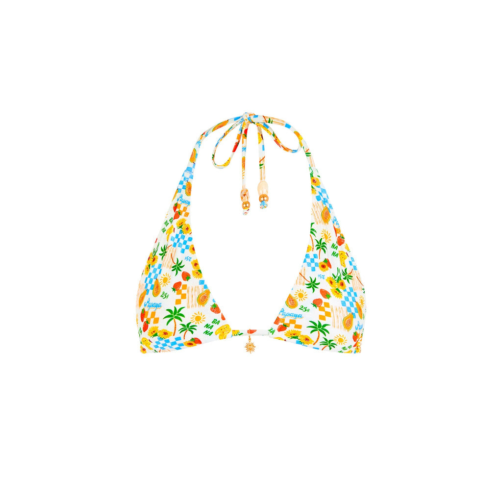 TOP170: Classic Tie Halter Bikini Top - Suncatcher