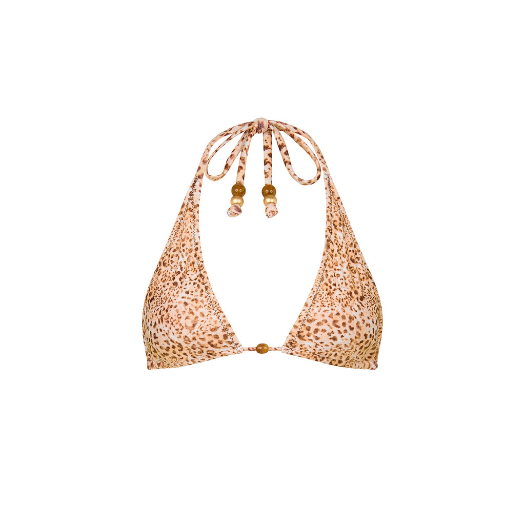 TOP170: Classic Tie Halter Bikini Top - Wild Skies