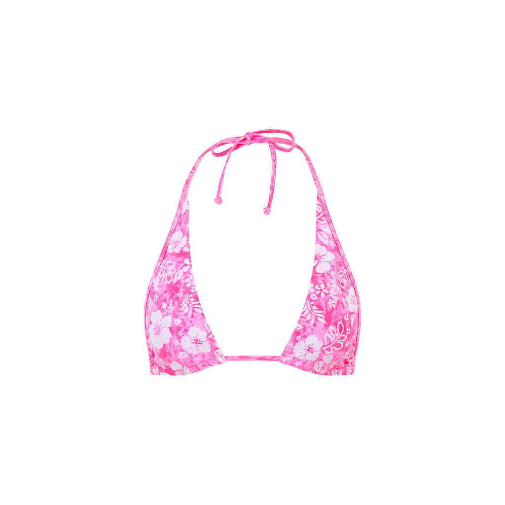 TOP171: Bind Tie Halter Bikini Top - Island Blush