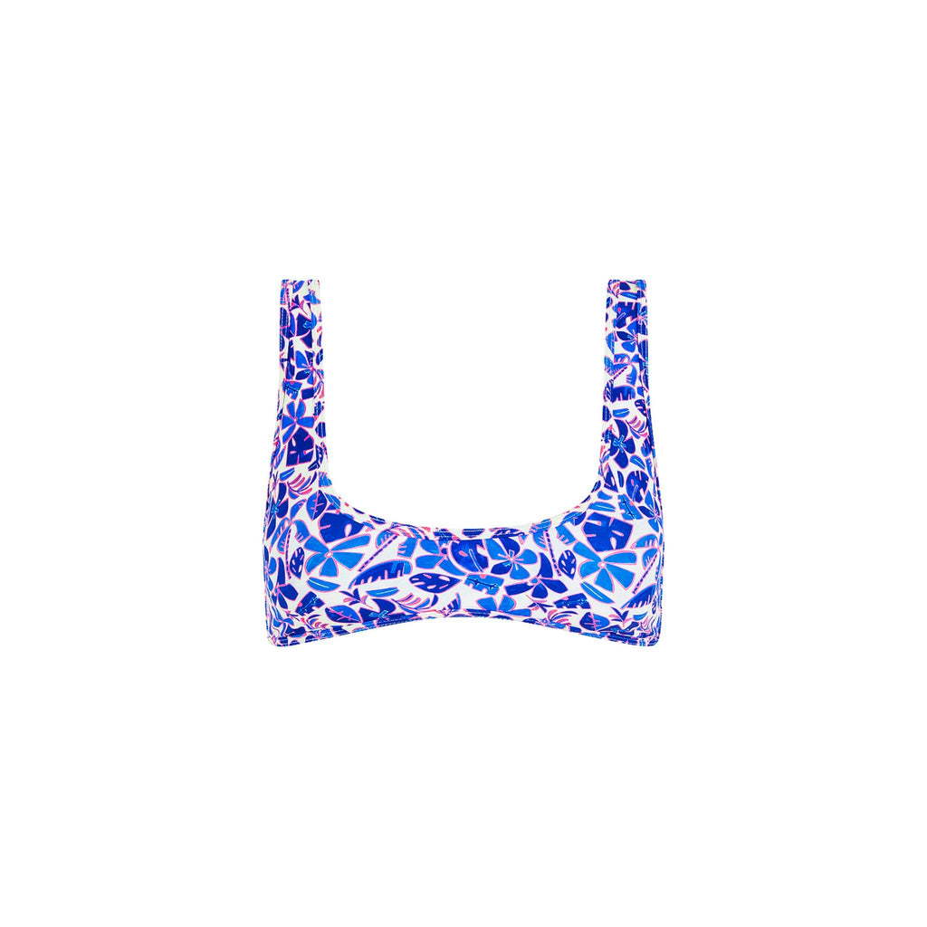 TOP172: Bind Slim Scoop Bikini Top - Ocean Colada