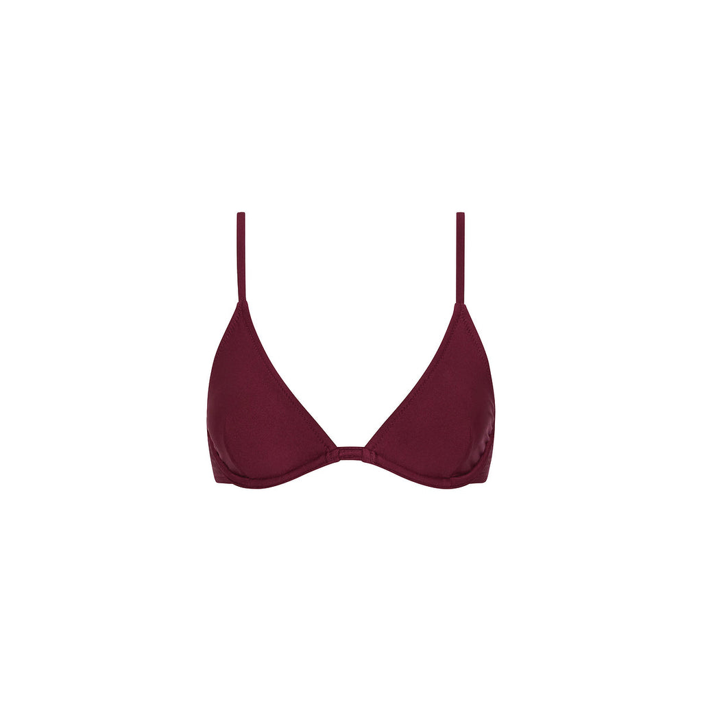 TOP176: Underwire Triangle B-C Cup Bikini Top - Sangria
