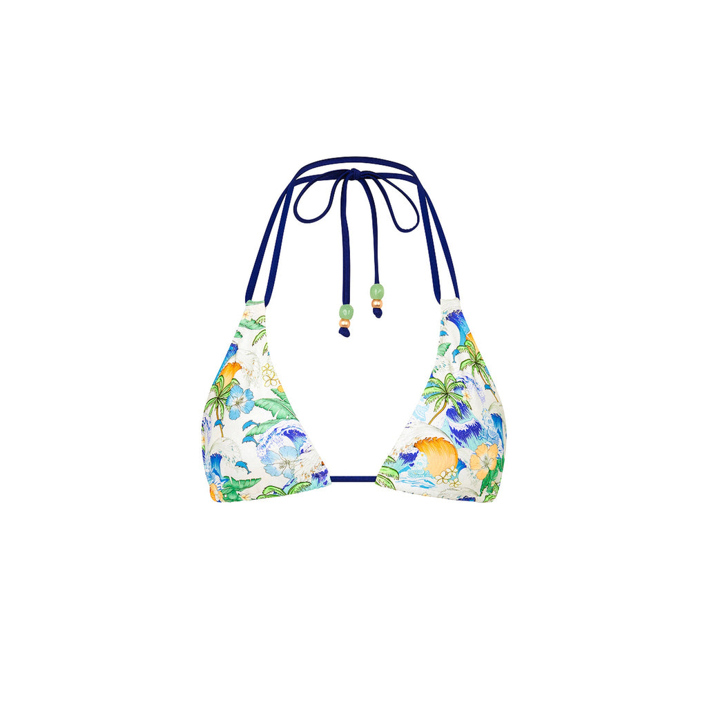 TOP177: Simple Strap Halter Bikini Top - Blue Crush