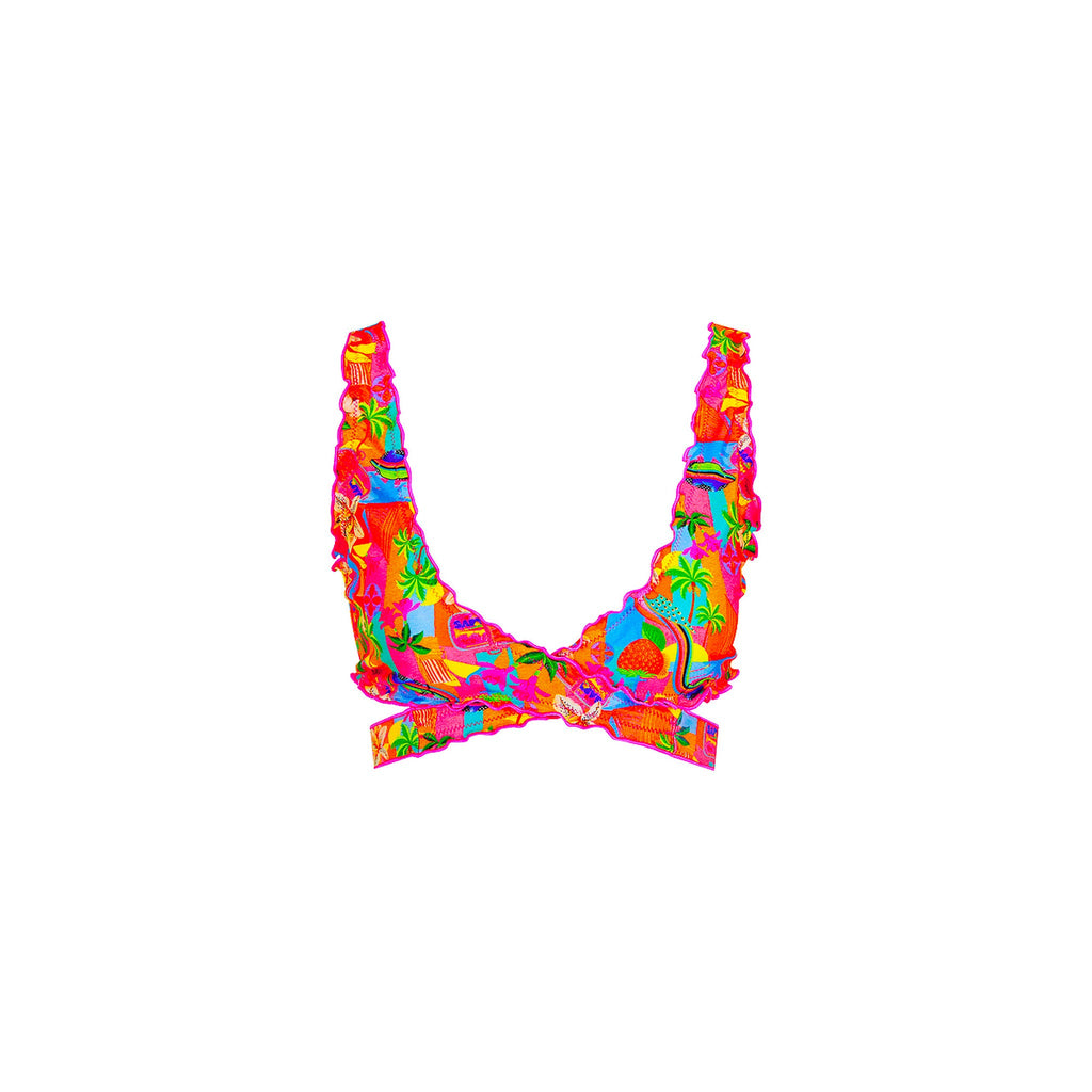 TOP184: Lettuce Edge Wrap Bikini Top - Havana Haven