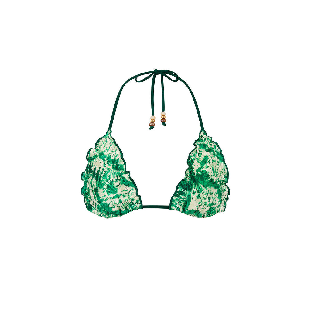 TOP185: Lettuce Edge Bralette Bikini Top - Emerald Tides