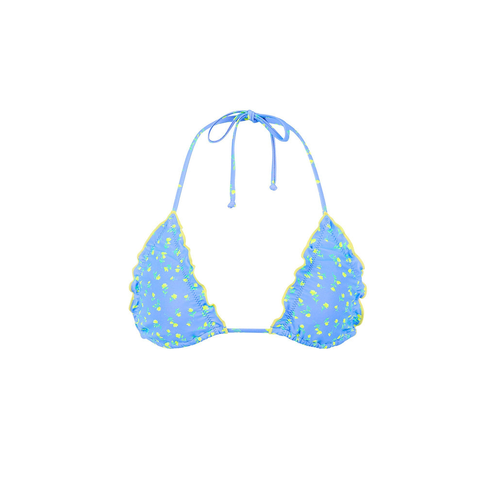 TOP185: Lettuce Edge Bralette Bikini Top - Lemon Bloom