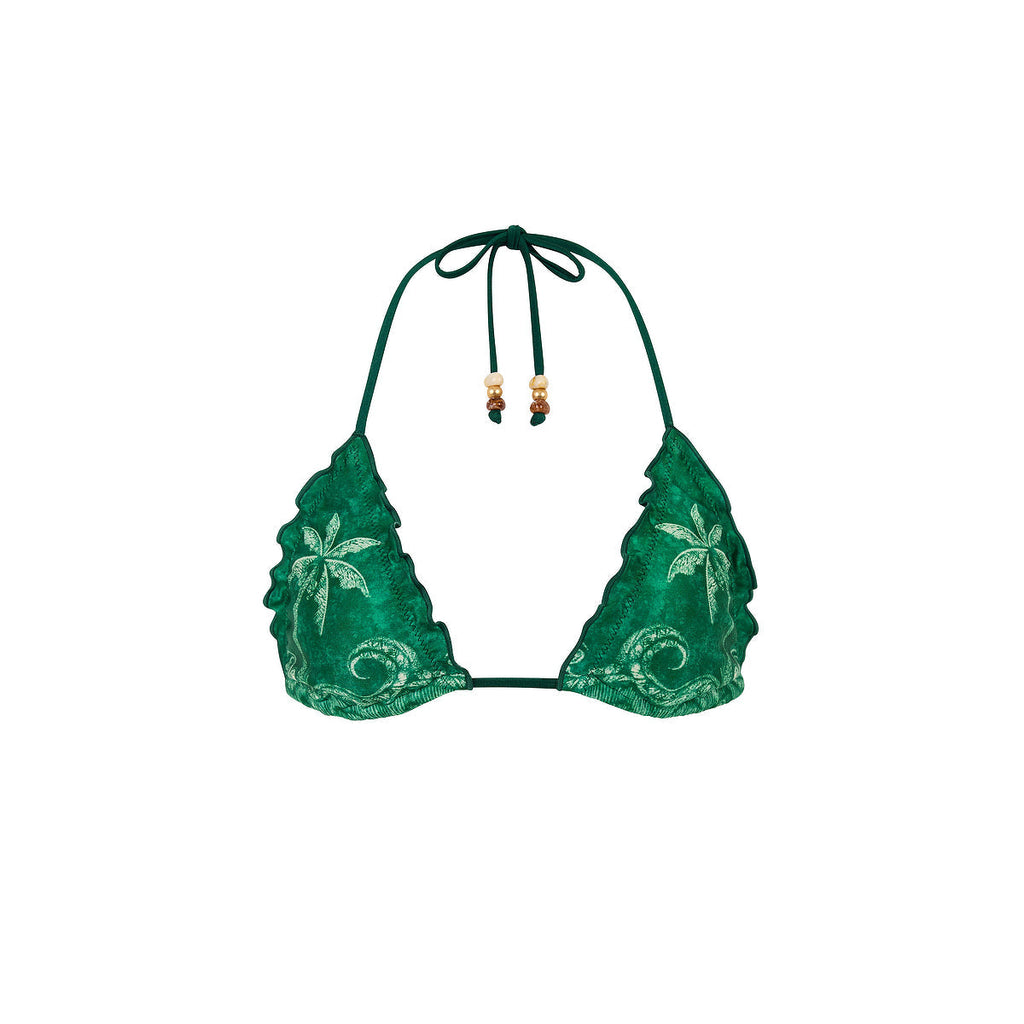 TOP185: Lettuce Edge Bralette Bikini Top - Palm Tides