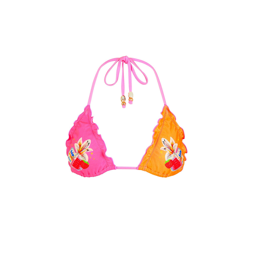 TOP185: Lettuce Edge Bralette Bikini Top - Tropical Haven