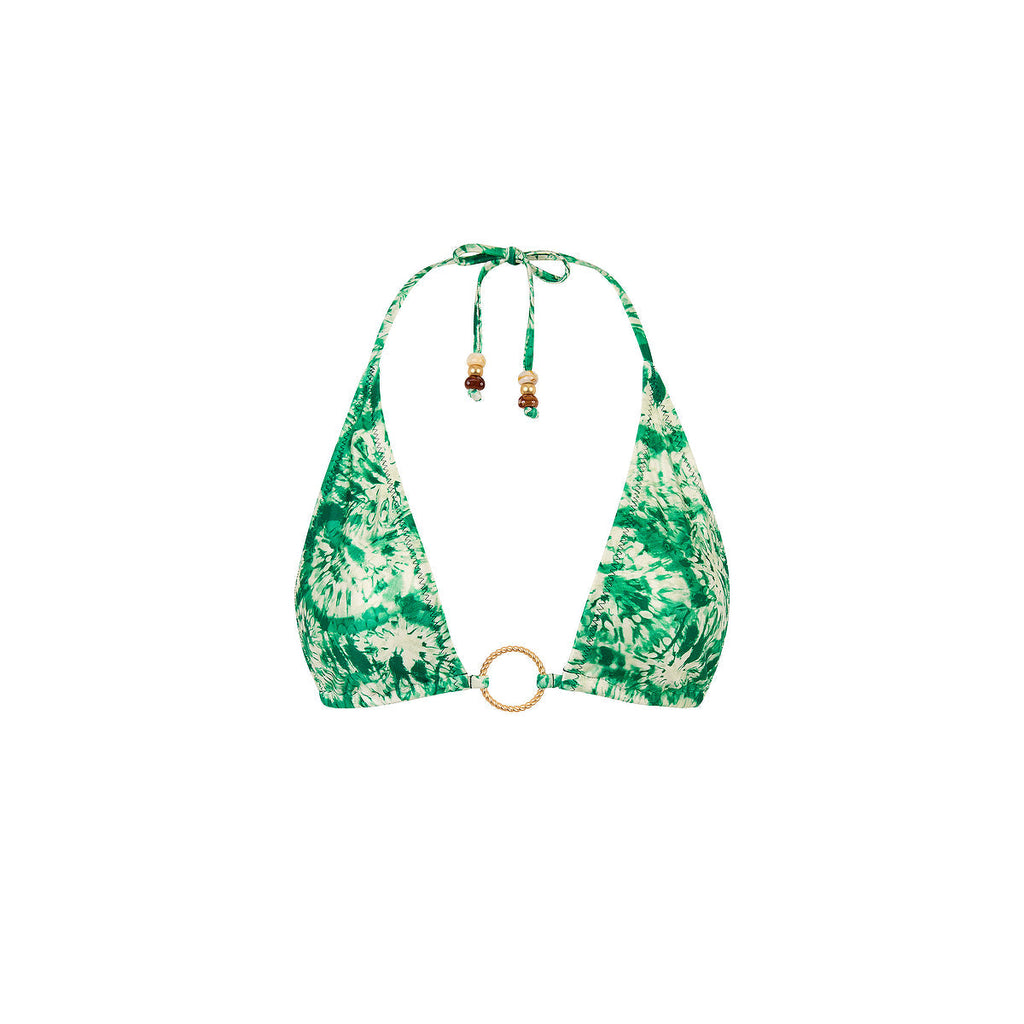 TOP188: Ring Halter Bikini Top - Emerald Tides