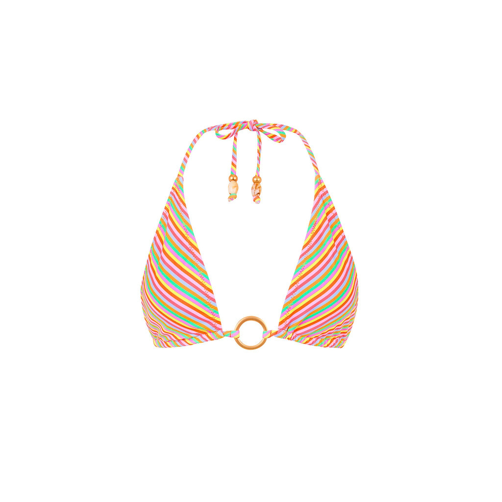 TOP188: Ring Halter Bikini Top - Sunshine Sorbet