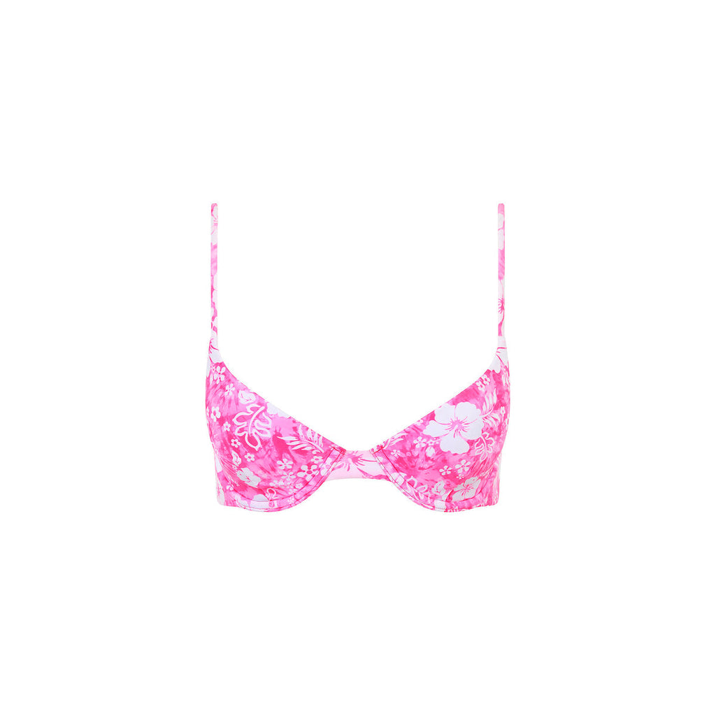 TOP195: Slim Underwire Bra Bikini Top - Island Blush