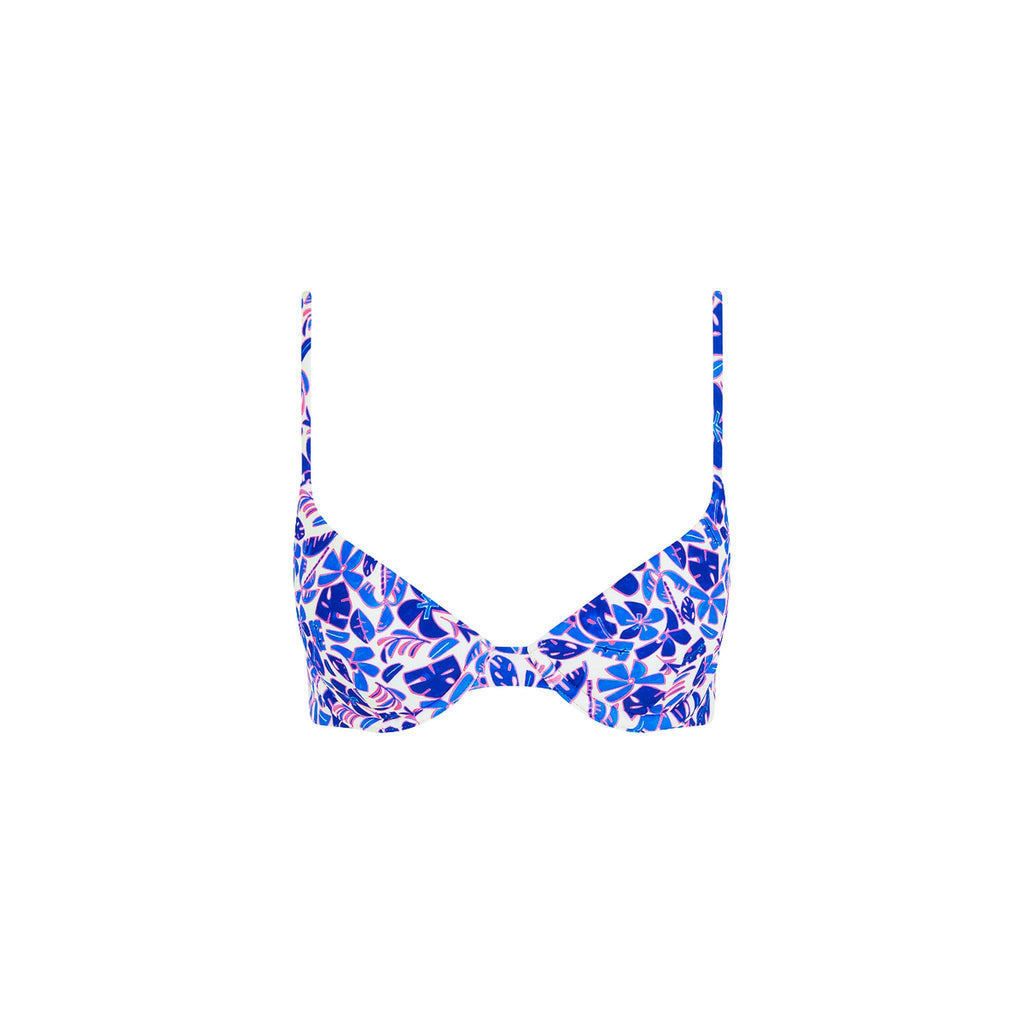 TOP195: Slim Underwire Bra Bikini Top - Ocean Colada