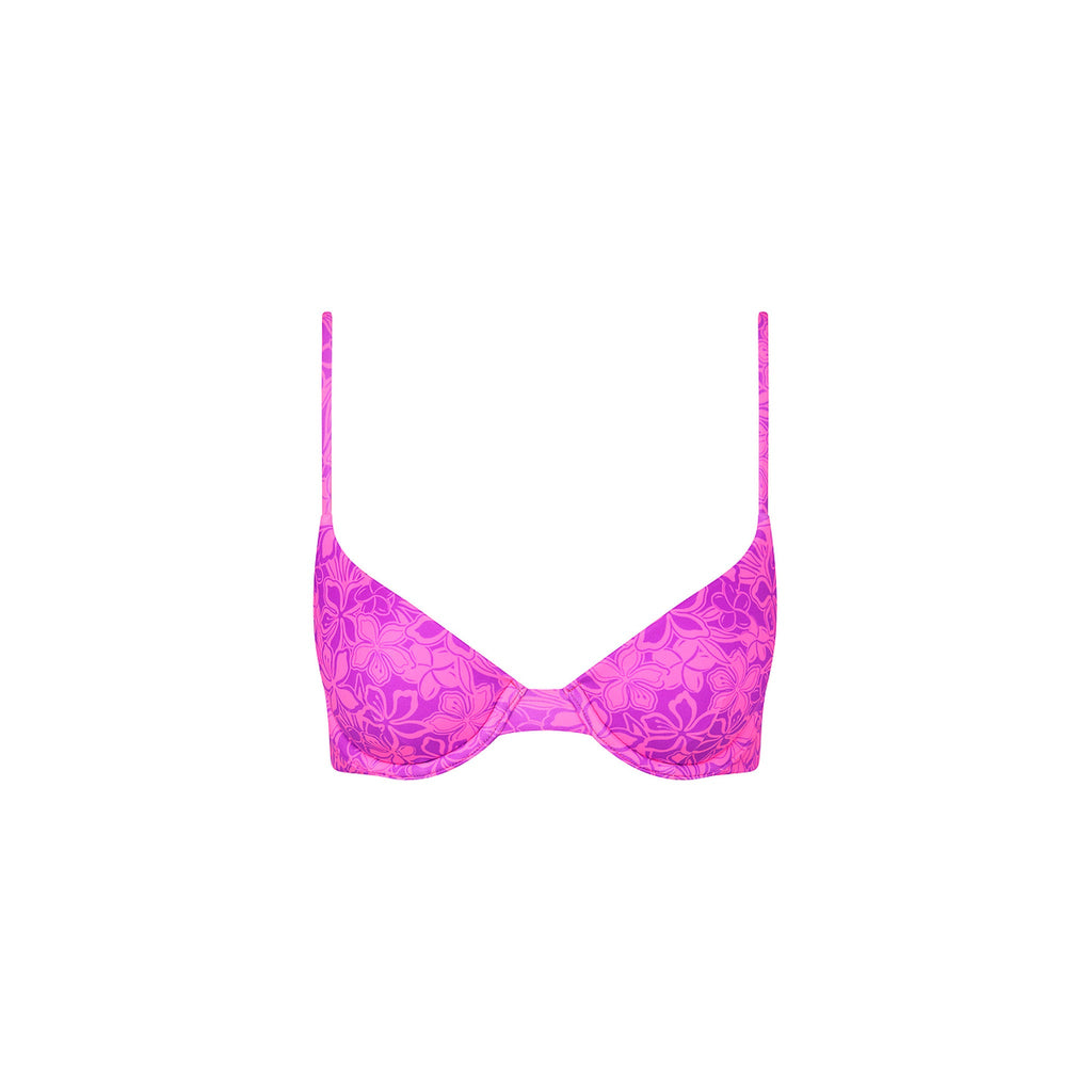 TOP195: Slim Underwire Bra Bikini Top - Bubble Berry