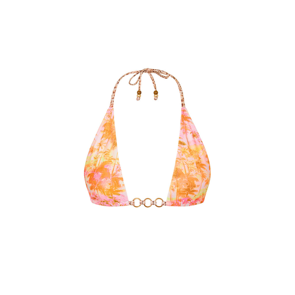 TOP203: Trio Ring Triangle Bikini Top - Wild Skies