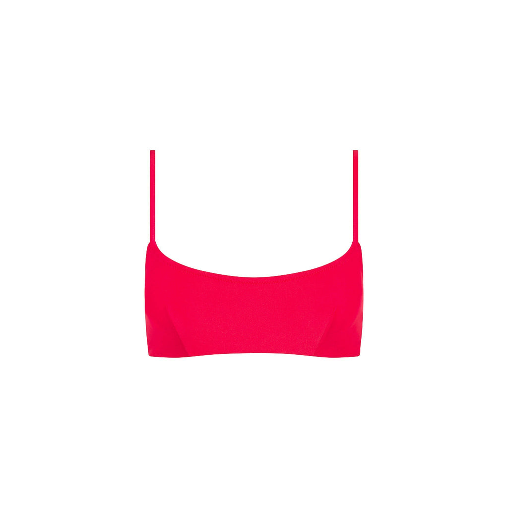TOP207: Invisible Underwire Crop Bikini Top - Cherry Crush