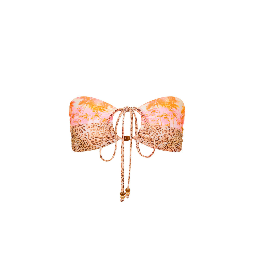 TOP230: Soft Splice Bandeau Bikini Top - Wild Skies