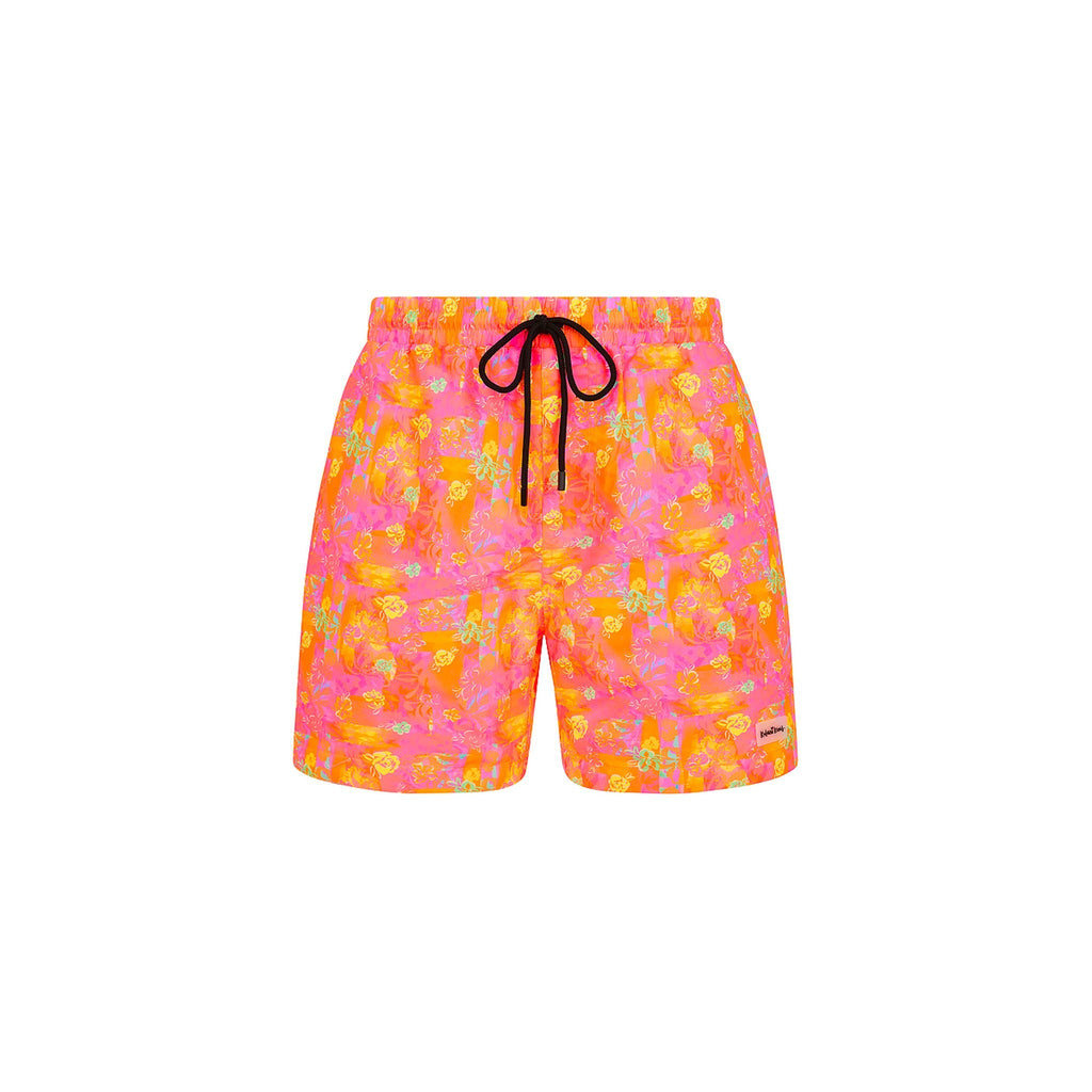 TRUNK110: Men's Swim Trunks - Sunrise Kiss