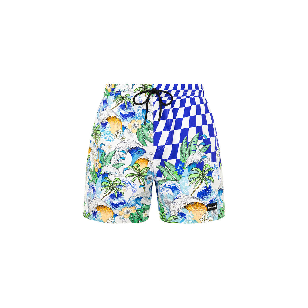 TRUNK110: Men's Swim Trunks - Blue Crush