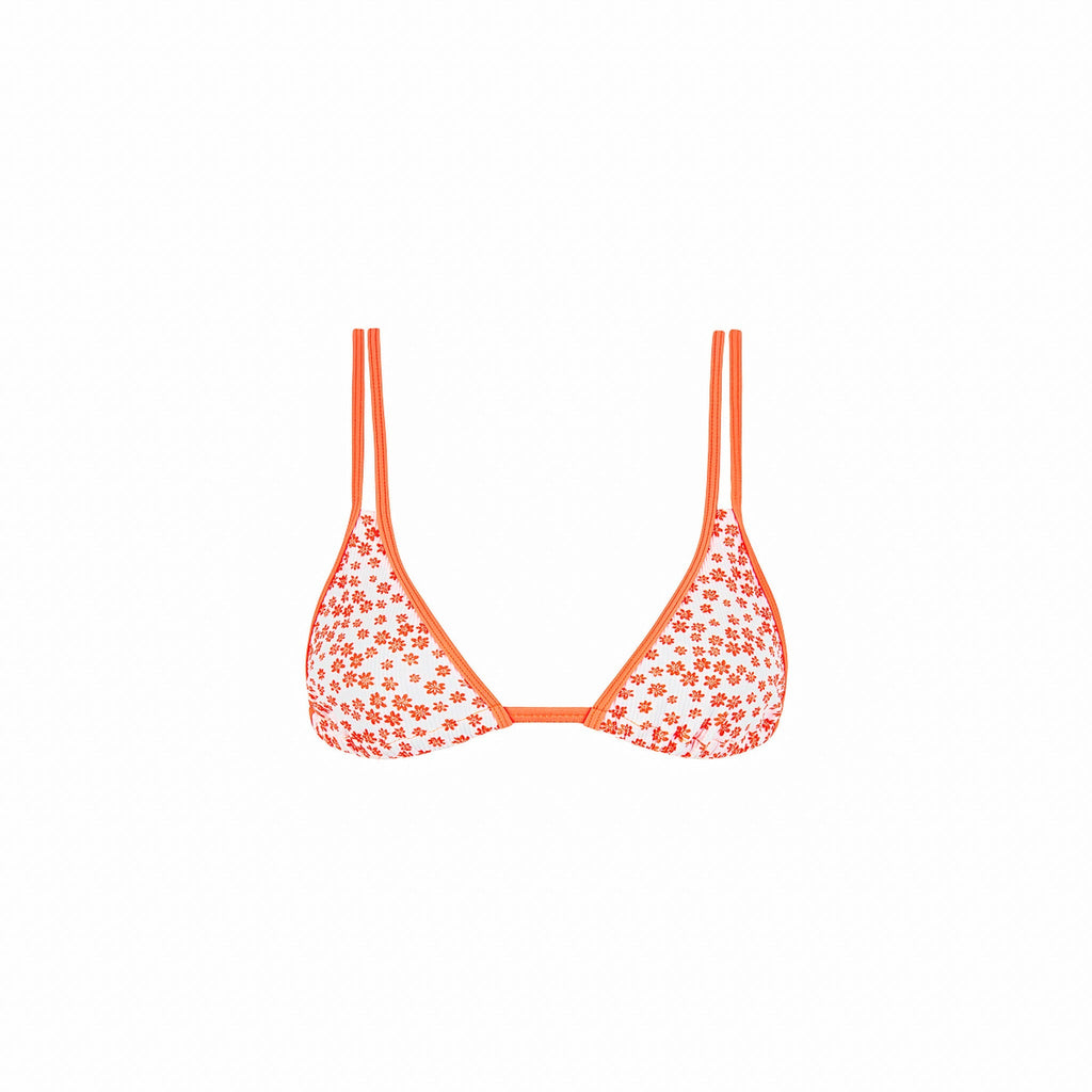 TOP159: Twin Strap Bralette Bikini Top - Orange Fantasy