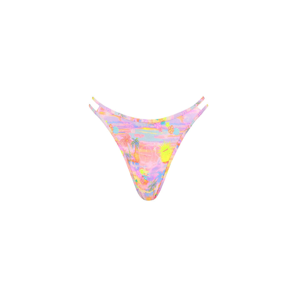BOT236: Twin Strap Cheeky Bikini Bottom - Sunset Universe