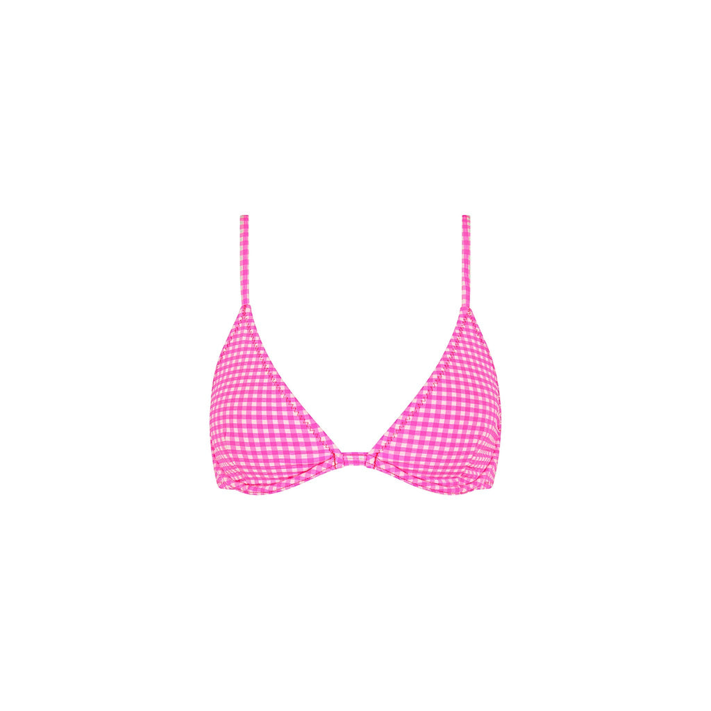 TOP176: Underwire Triangle B-C Cup Bikini Top - Pink Diva