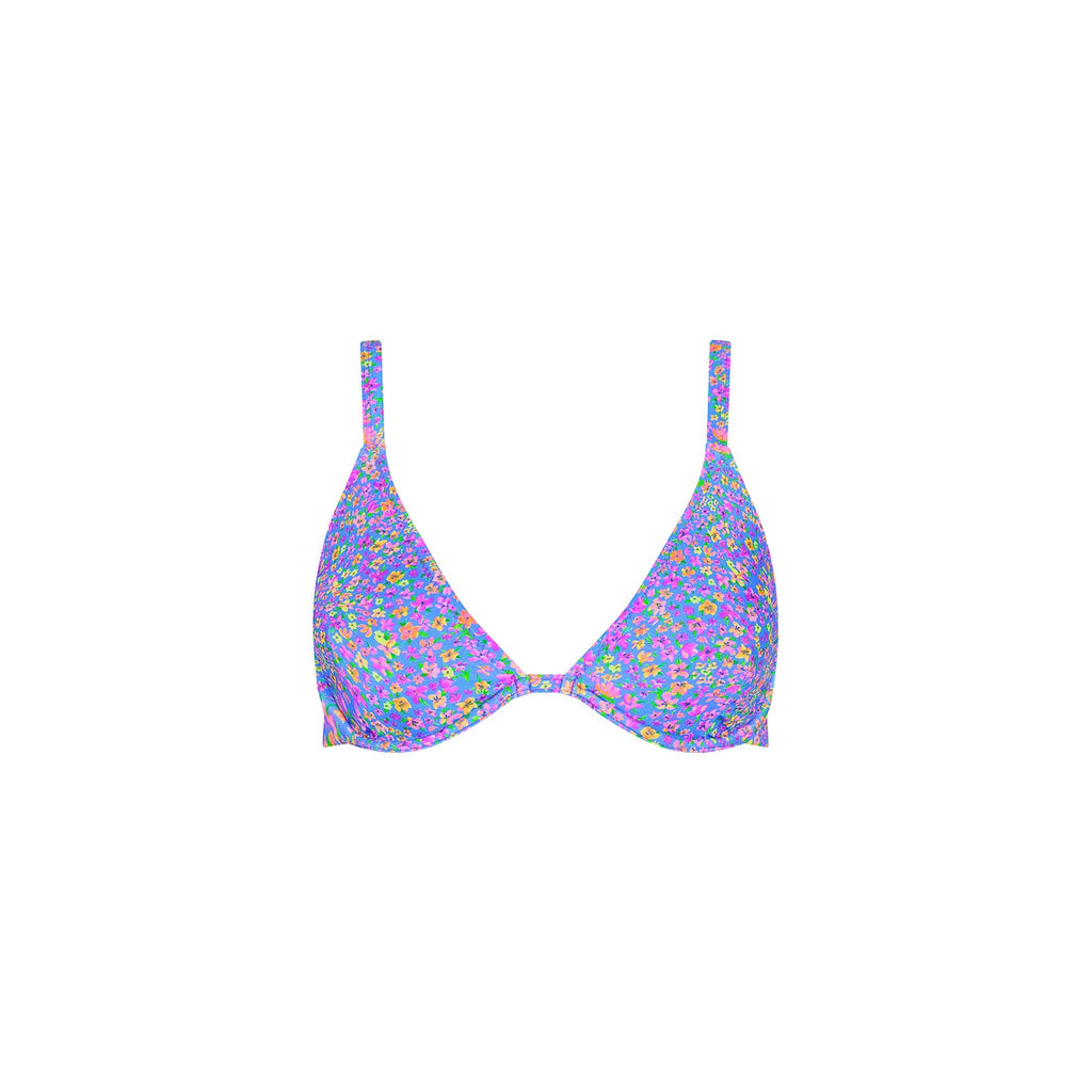 TOP178: Underwire Triangle D+ Cup Bikini Top - Bubblegum Blossom