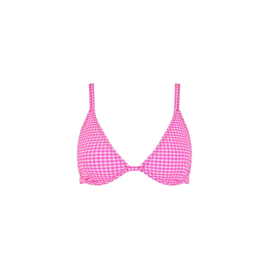 TOP178: Underwire Triangle D+ Cup Bikini Top - Pink Diva