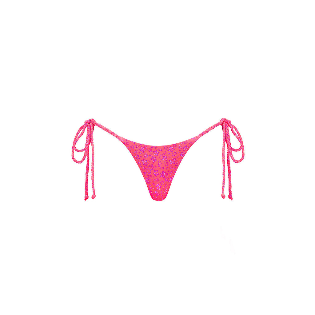 BOT283: Braided Thong Tie Side Bikini Bottom - Kiss Me