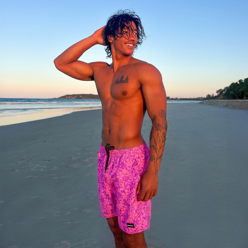 TRUNK110: Men's Swim Trunks - Bubble Berry