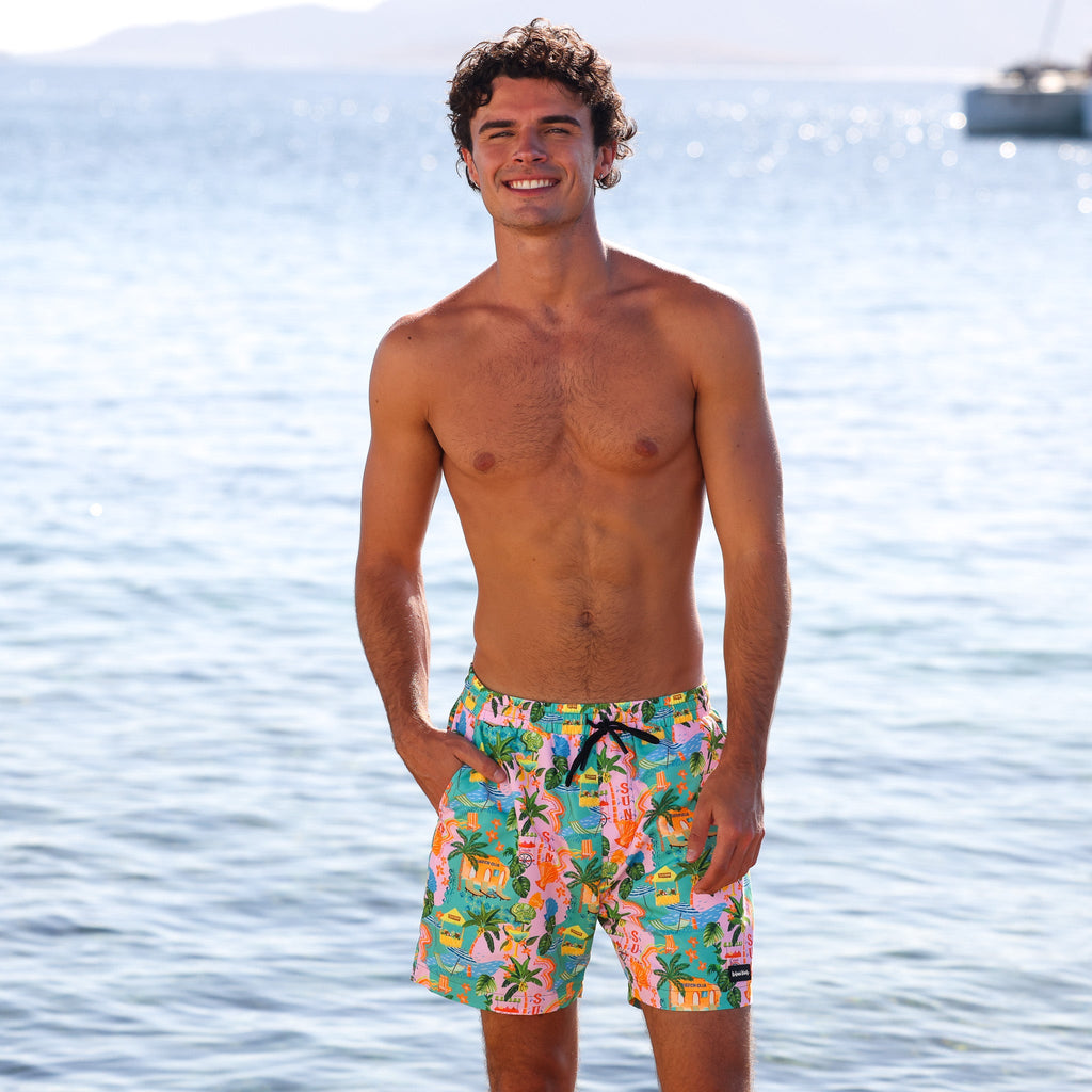 TRUNK110: Men's Swim Trunks - Sunlit Spritz