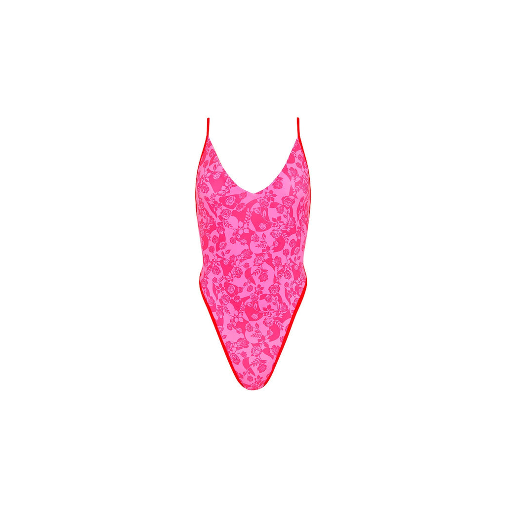 ONE325: Plunge Cross Back One Piece - Hearts Collide