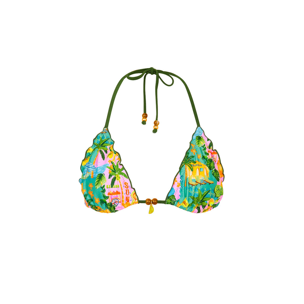 TOP185: Lettuce Edge Bralette Bikini Top - Sunlit Spritz