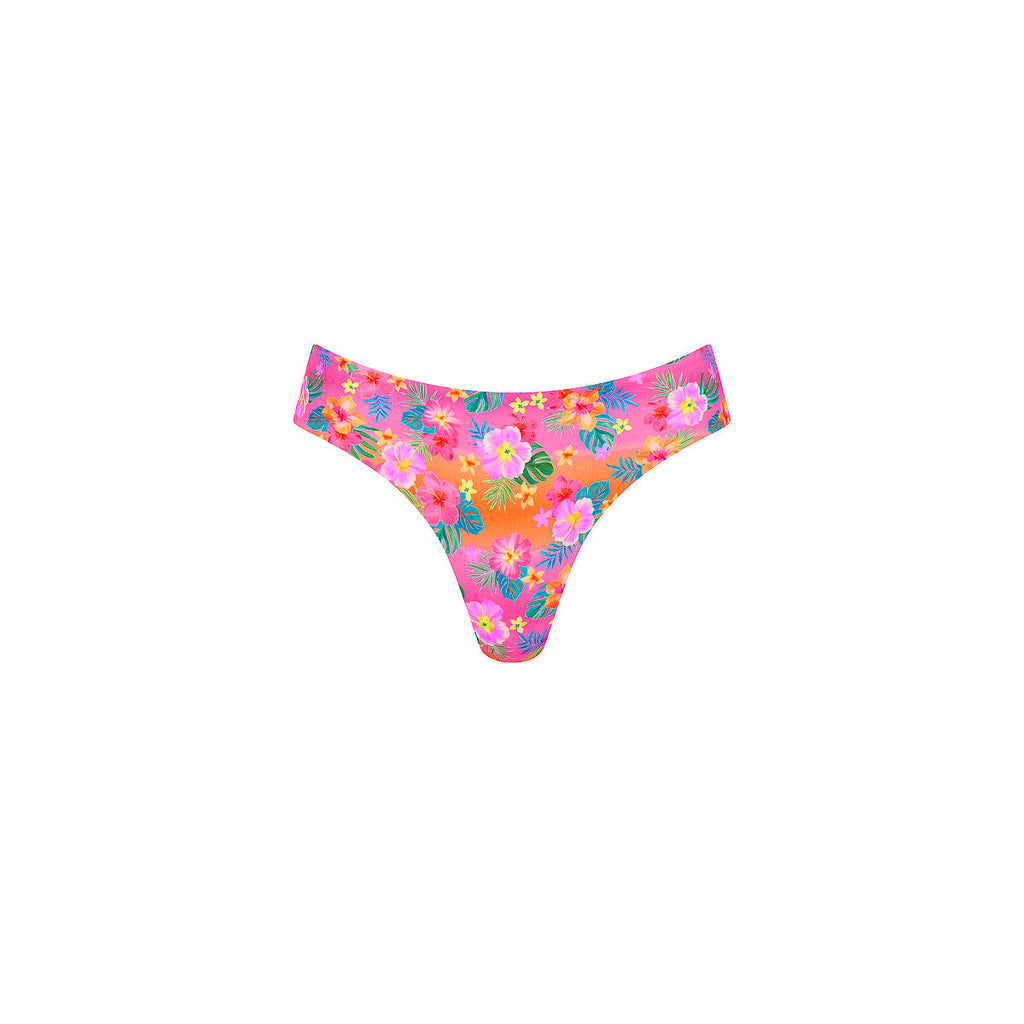 BOT270: Lettuce Frill Thong Bikini Bottom - Summer Glow
