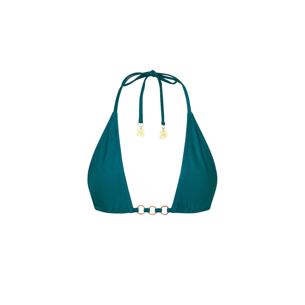 TOP203: Trio Ring Triangle Bikini Top - Laguna Haze