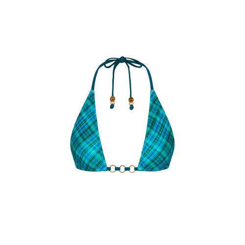 TOP203: Trio Ring Triangle Bikini Top - Tropic Dip