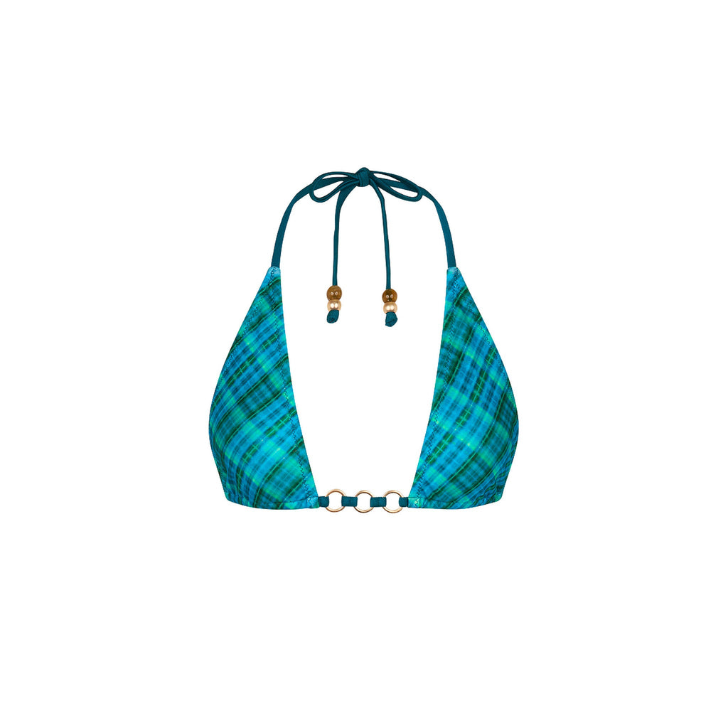 TOP203: Trio Ring Triangle Bikini Top - Tropic Dip