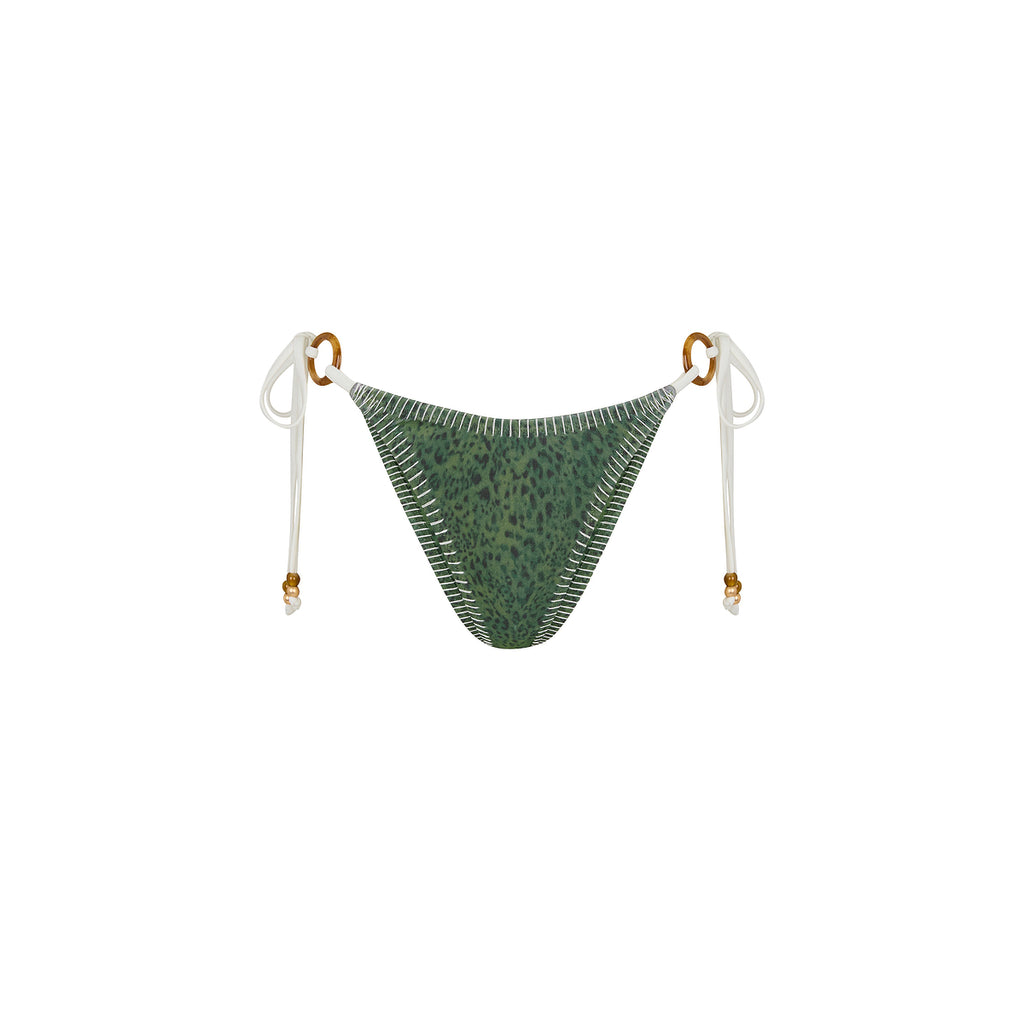BOT286: Lace Stitch Ring Tie Bikini Bottom - Wild Wonder